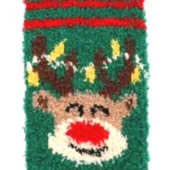 Fuzzy Reindeer Slipper Socks - Picture 3 of 4